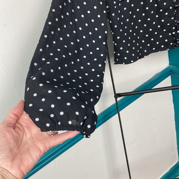 Leith Long Sleeve Polka Dot Top NWOT - Picture 5 of 8